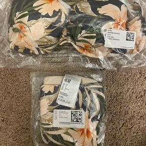 H&M dark grey gray floral bikini set